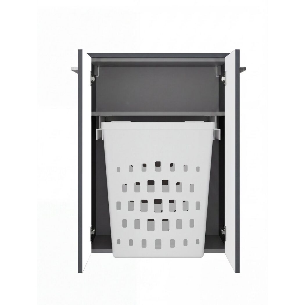 Midischrank 'B.Round' graphit glänzend 60,2 x 82,6 x 32 cm