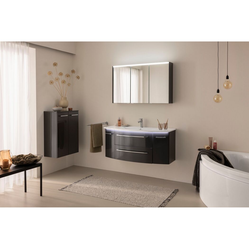 Midischrank 'B.Round' graphit glänzend 60,2 x 82,6 x 32 cm