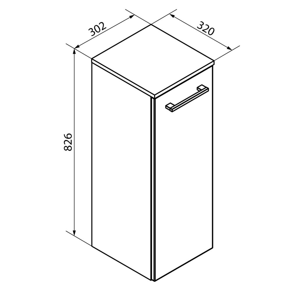 Midischrank 'B.Round' Sandeiche matt 30,2 x 82,6 x 32 cm