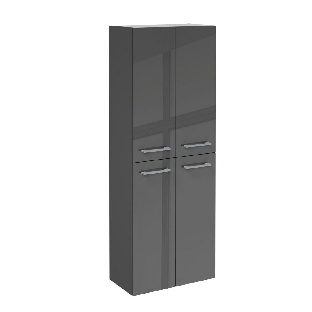 Hochschrank 'B.Round' graphit glänzend 60 x 162 x 31,8 cm