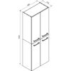 Hochschrank 'B.Round' Sandeiche matt 60 x 162 x 31,8 cm