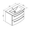 Waschbecken mit Unterschrank 'B.Round' Sandeiche matt 70,5 x 54 x 47 cm