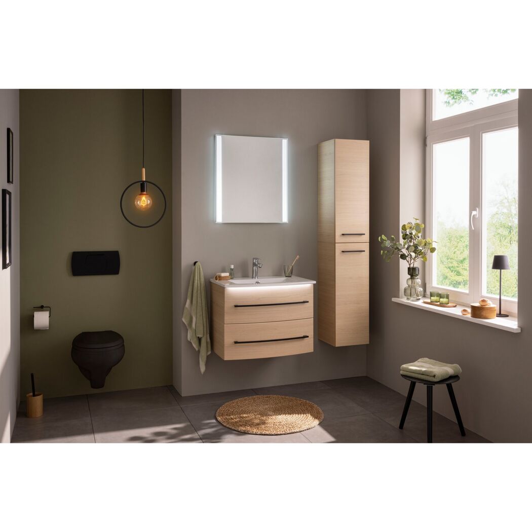 Hochschrank 'B.Round' Sandeiche matt 30 x 162 x 31,8 cm