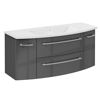 Waschbecken mit Unterschrank 'B.Round' graphit glänzend 120,5 x 54 x 49,3 cm