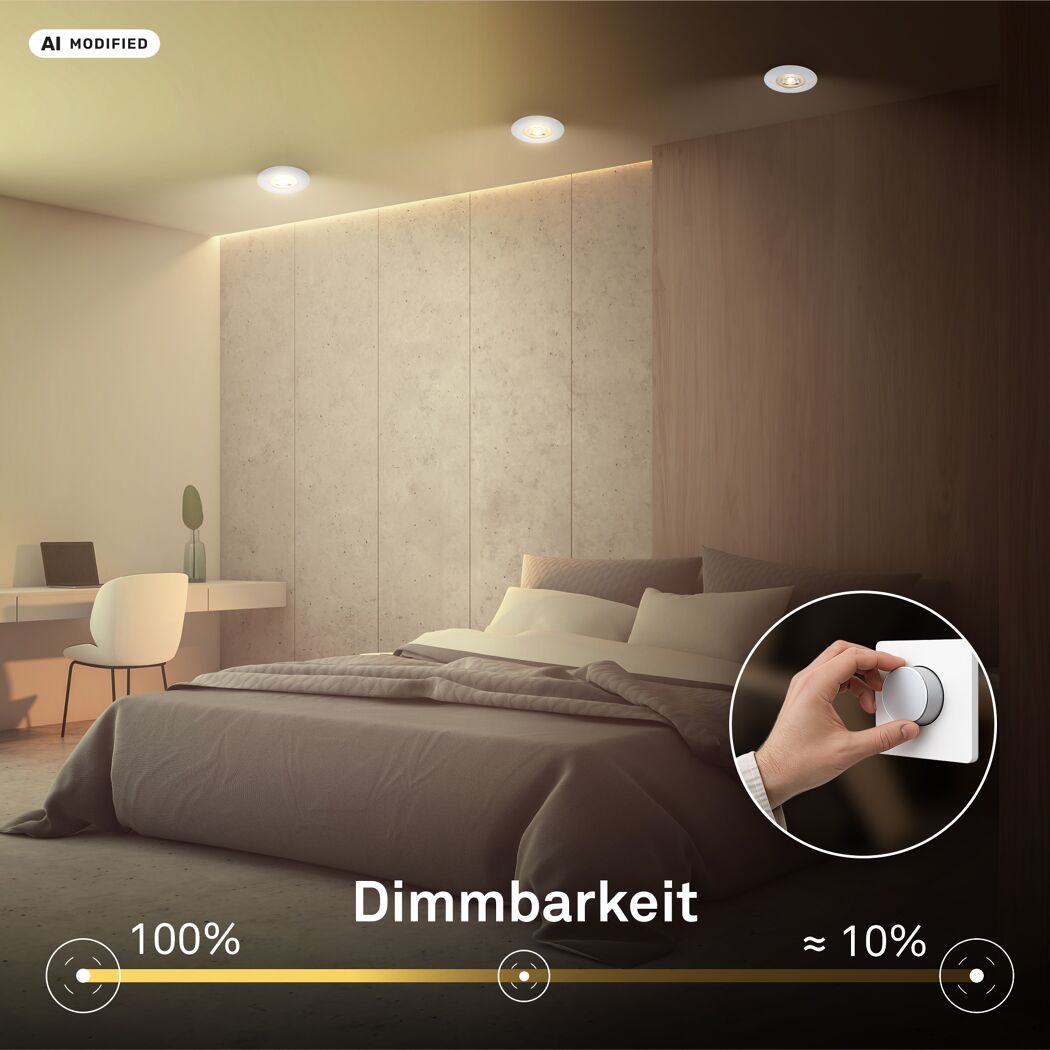 Einbauleuchtenset 'Dimara' 14,7 W 1110 lm warmweiß Ø 6,8 cm 3 Stück