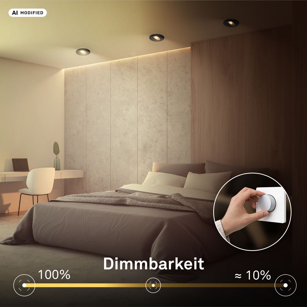 Einbauleuchtenset 'Dimara' dimmbar 14,7 W 1170 lm warmweiß Ø 6,8 cm 3 Stück