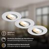 Einbauleuchtenset 'Dimara' dimmbar 14,7 W 1170 lm warmweiß Ø 6,8 cm 3 Stück