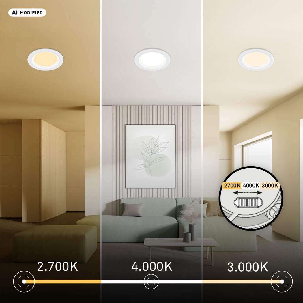 Einbauleuchtenset 'Raynolt' 3,5 W 450 lm neutralweiß Ø 6,8 cm 3 Stück