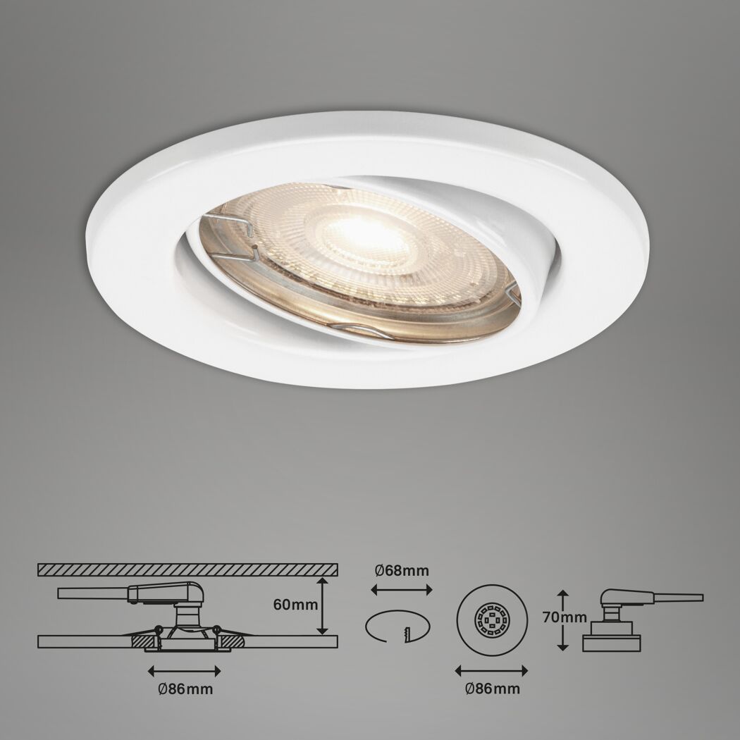 Einbauleuchtenset 'Sten' 14,4 W 1200 lm warmweiß Ø 6,8 cm 3 Stück