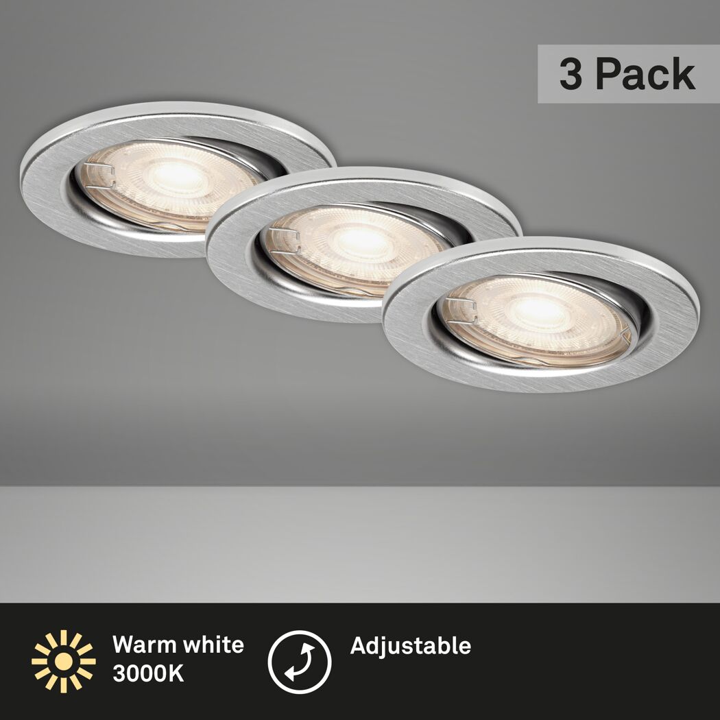 Einbauleuchtenset 'Sten' 14,7 W 1200 lm warmweiß 3 Stück