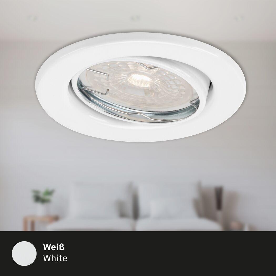 Einbauleuchtenset 'Dimm' dimmbar 16,5 W 1200 lm warmweiß Ø 6,8 cm 3 Stück