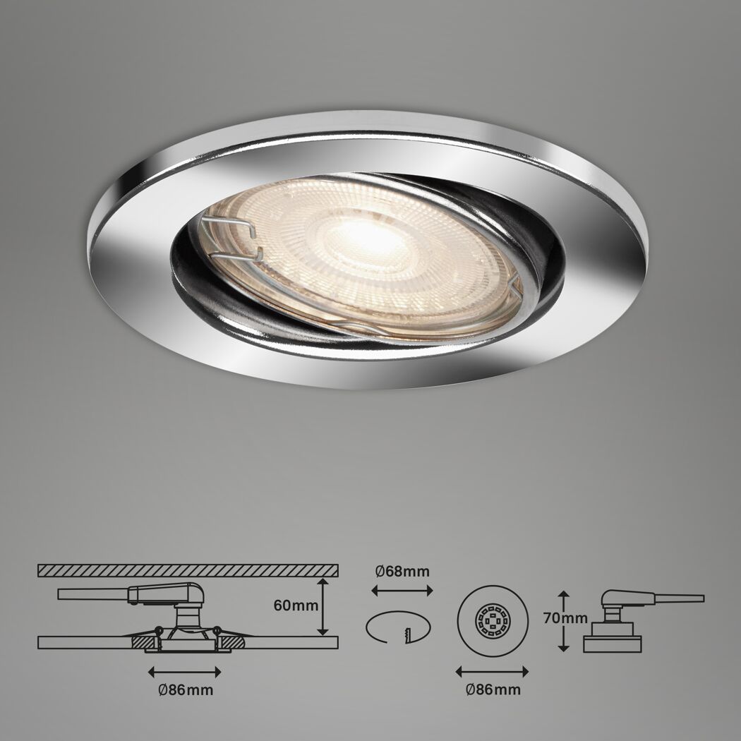 Einbauleuchtenset 'Sten' 14,4 W 1200 lm warmweiß Ø 6,8 cm 3 Stück