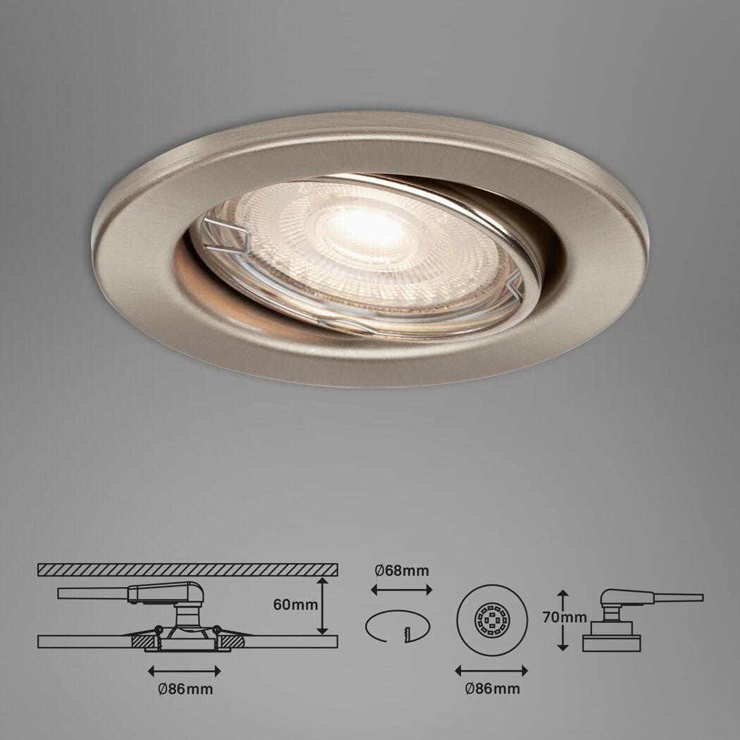Einbauleuchtenset 'Sten' 14,4 W 1200 lm warmweiß Ø 6,8 cm 3 Stück