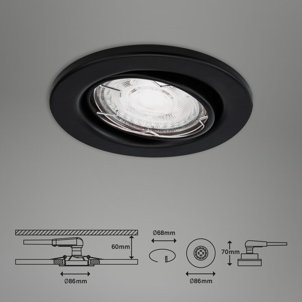 Einbauleuchtenset 'Sten' 14,4 W 1200 lm warmweiß Ø 6,8 cm 3 Stück