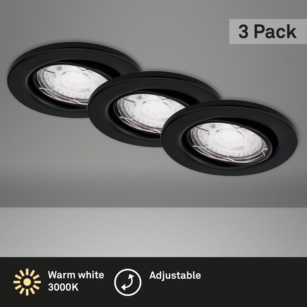 Einbauleuchtenset 'Sten' 14,4 W 1200 lm warmweiß Ø 6,8 cm 3 Stück