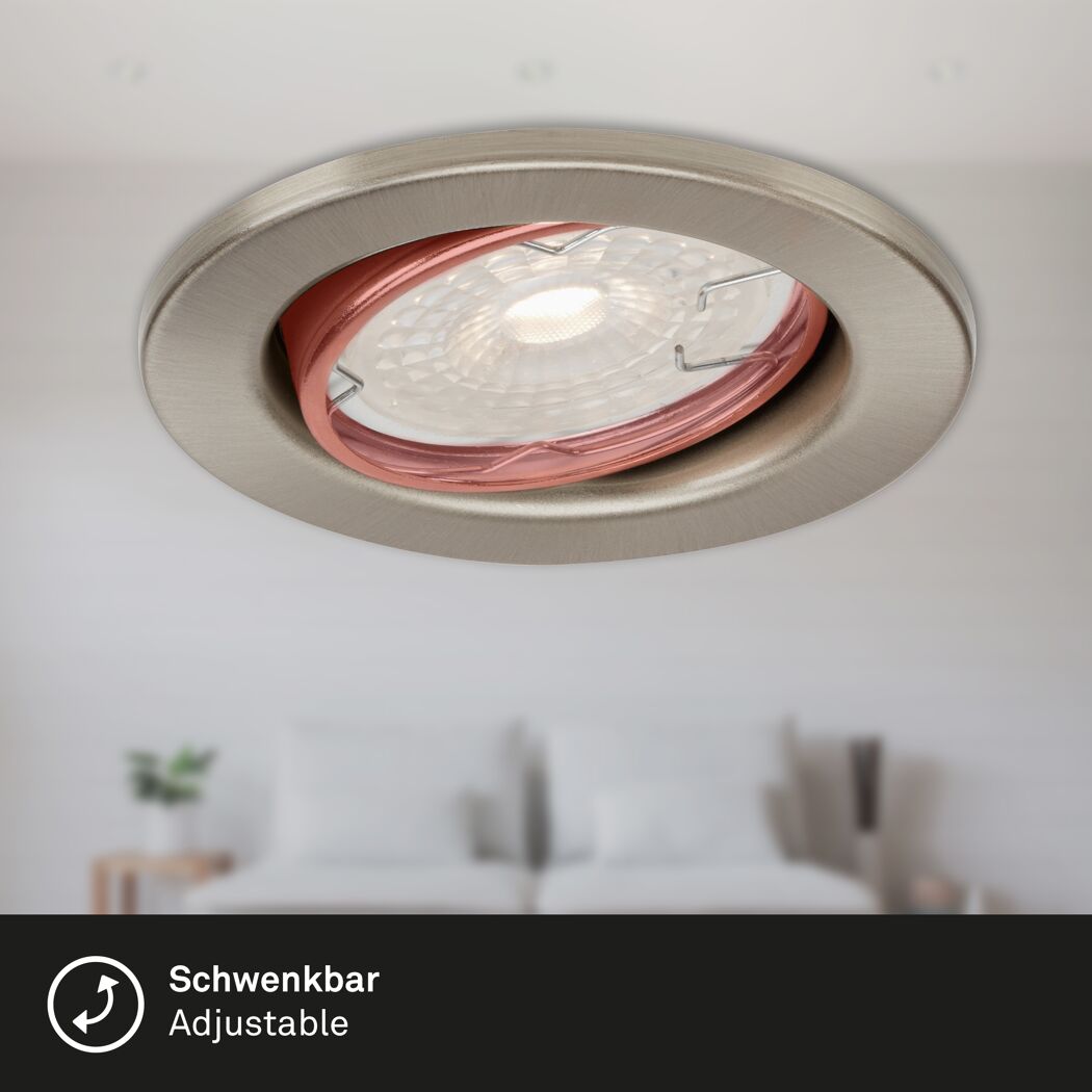 Einbauleuchtenset 'Dimm' dimmbar 16,5 W 1200 lm warmweiß Ø 6,8 cm 3 Stück