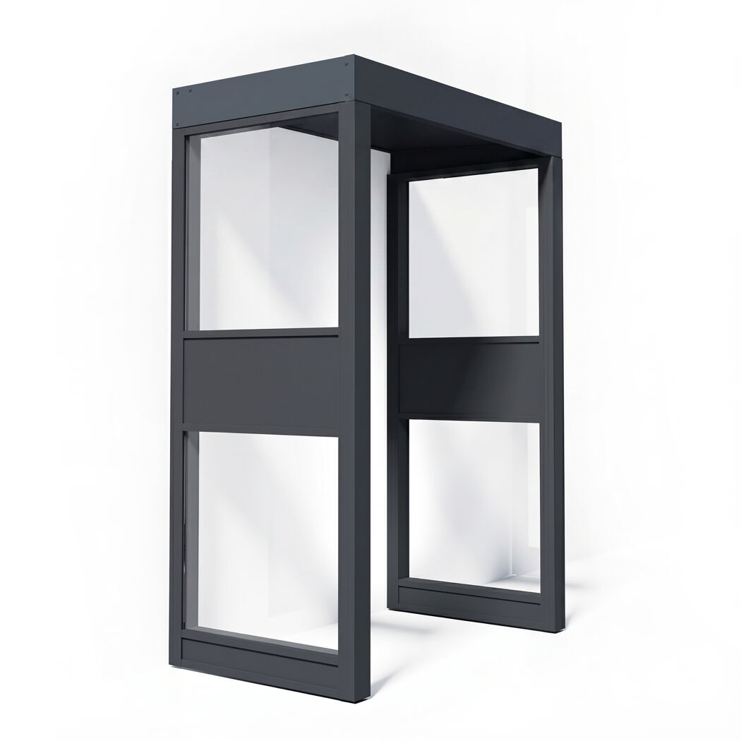 Vordach 'Sophia 2 Side Wall 1600' grau 160 x 96 cm