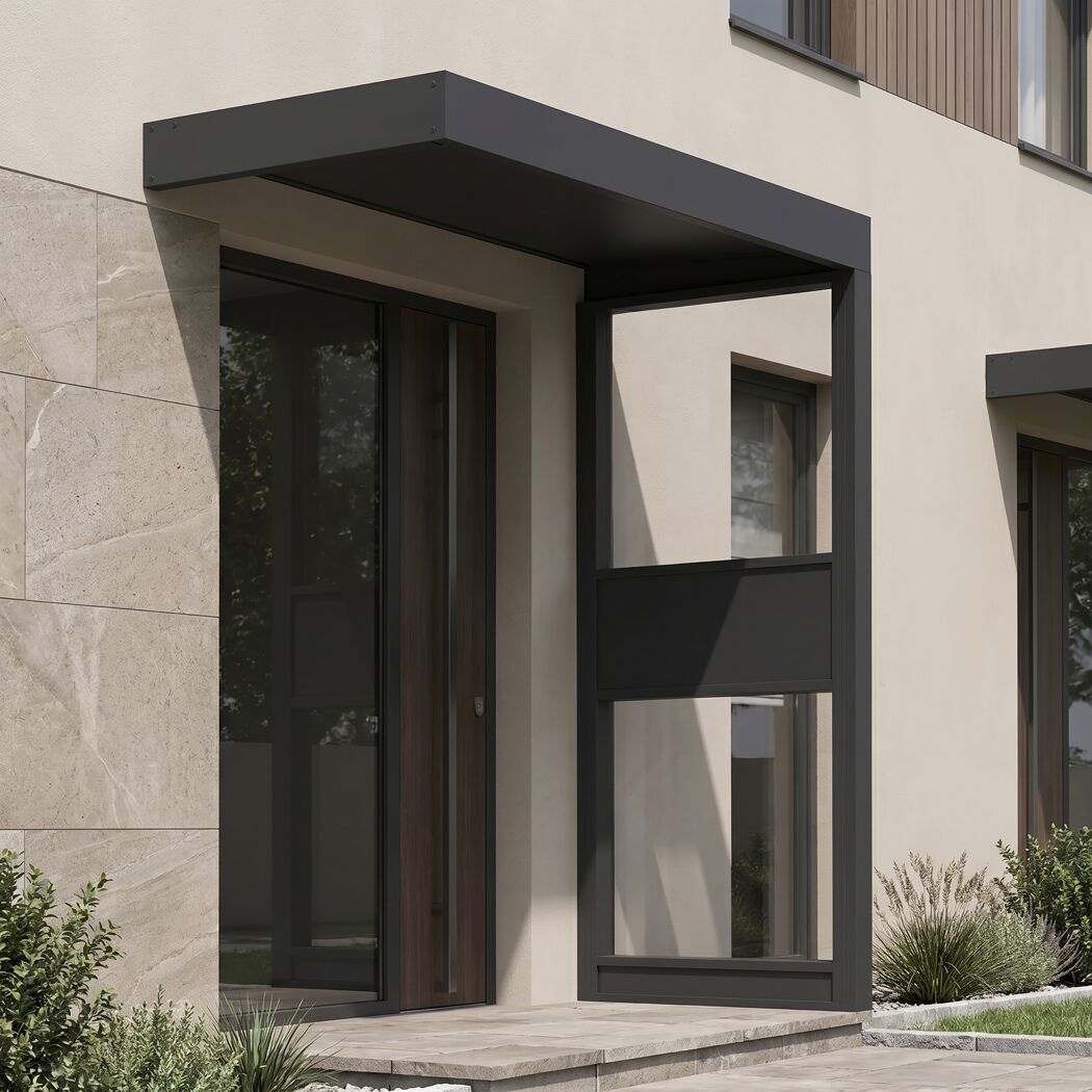 Vordach 'Sophia Side Wall 2150' grau 215 x 96 cm