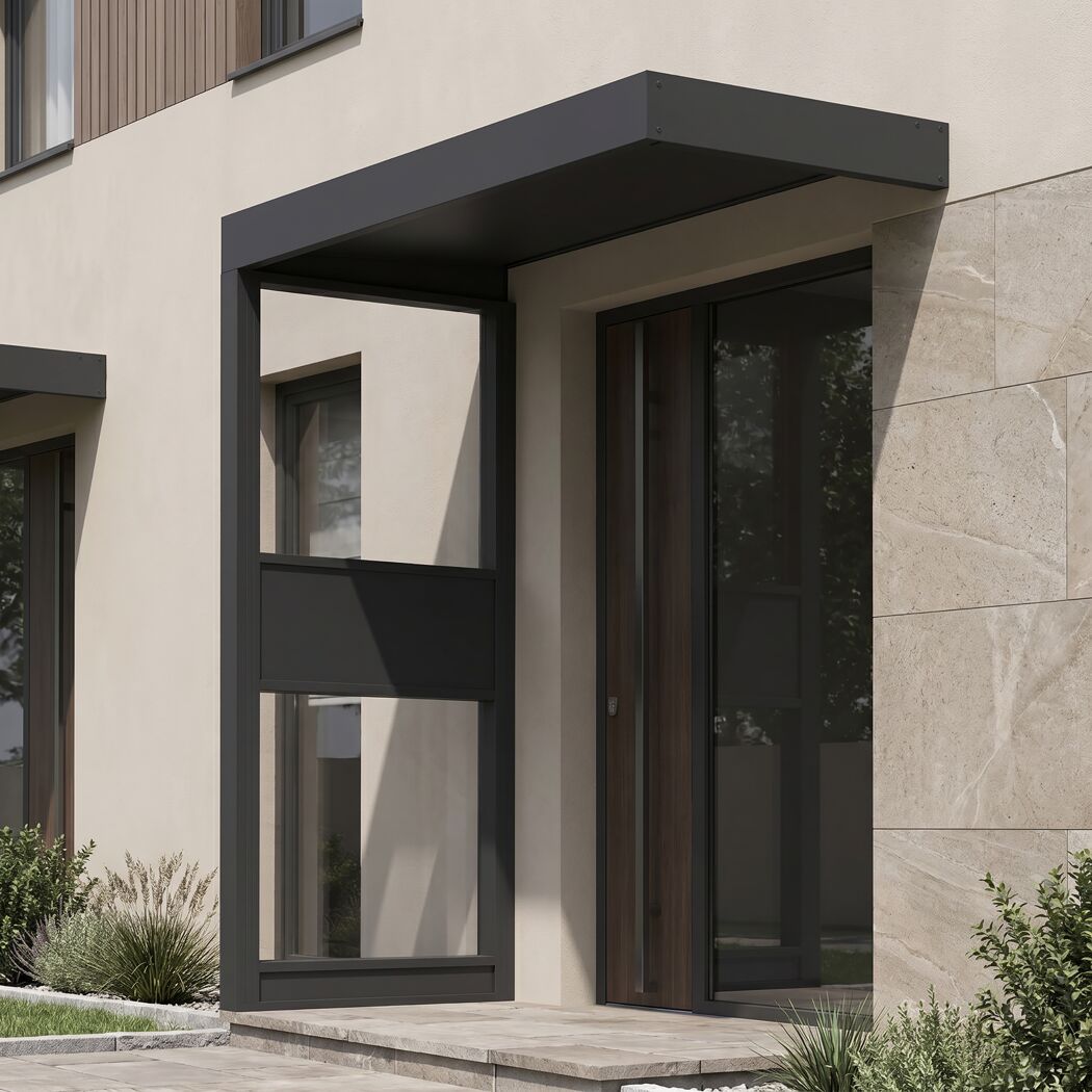 Vordach 'Sophia Side Wall 2150' grau 215 x 96 cm
