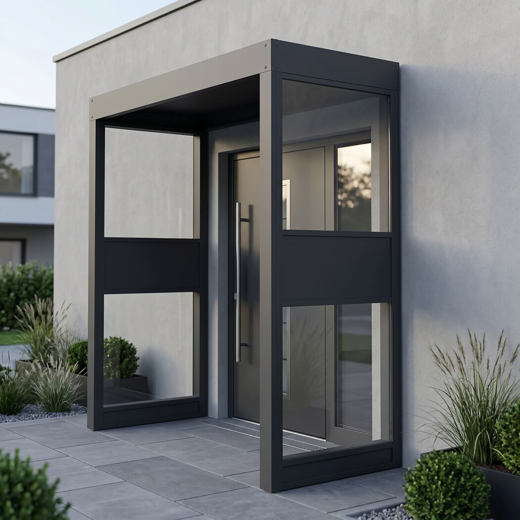 Vordach 'Sophia 2 Side Wall 2150 ' grau 215 x 96 cm