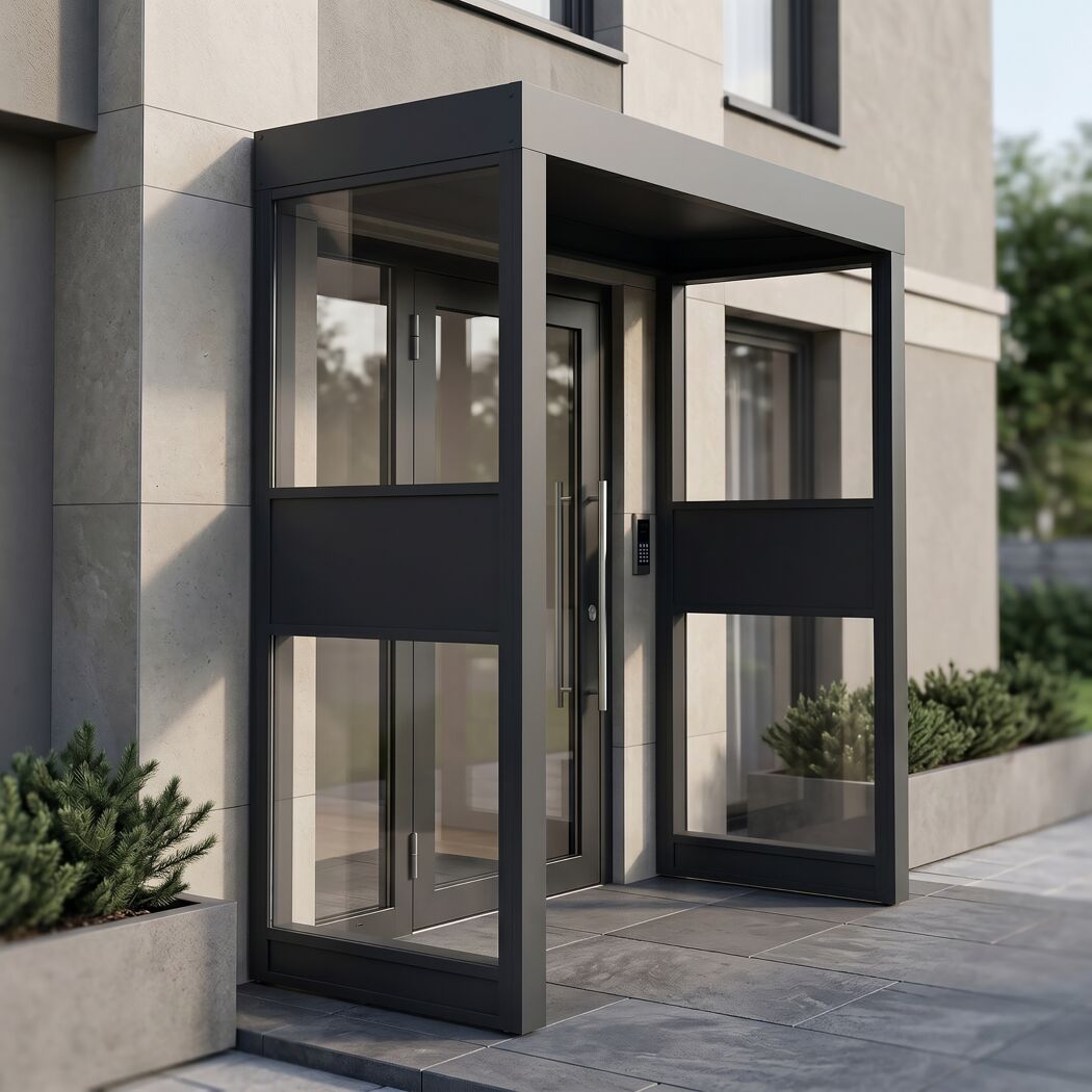 Vordach 'Sophia 2 Side Wall 2150 ' grau 215 x 96 cm