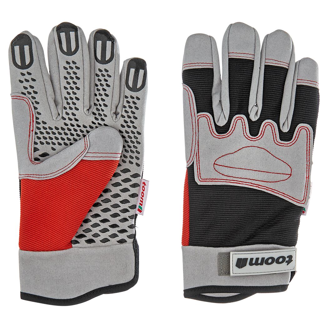Arbeitshandschuhe mit Grip grau/rot Gr. 8/M