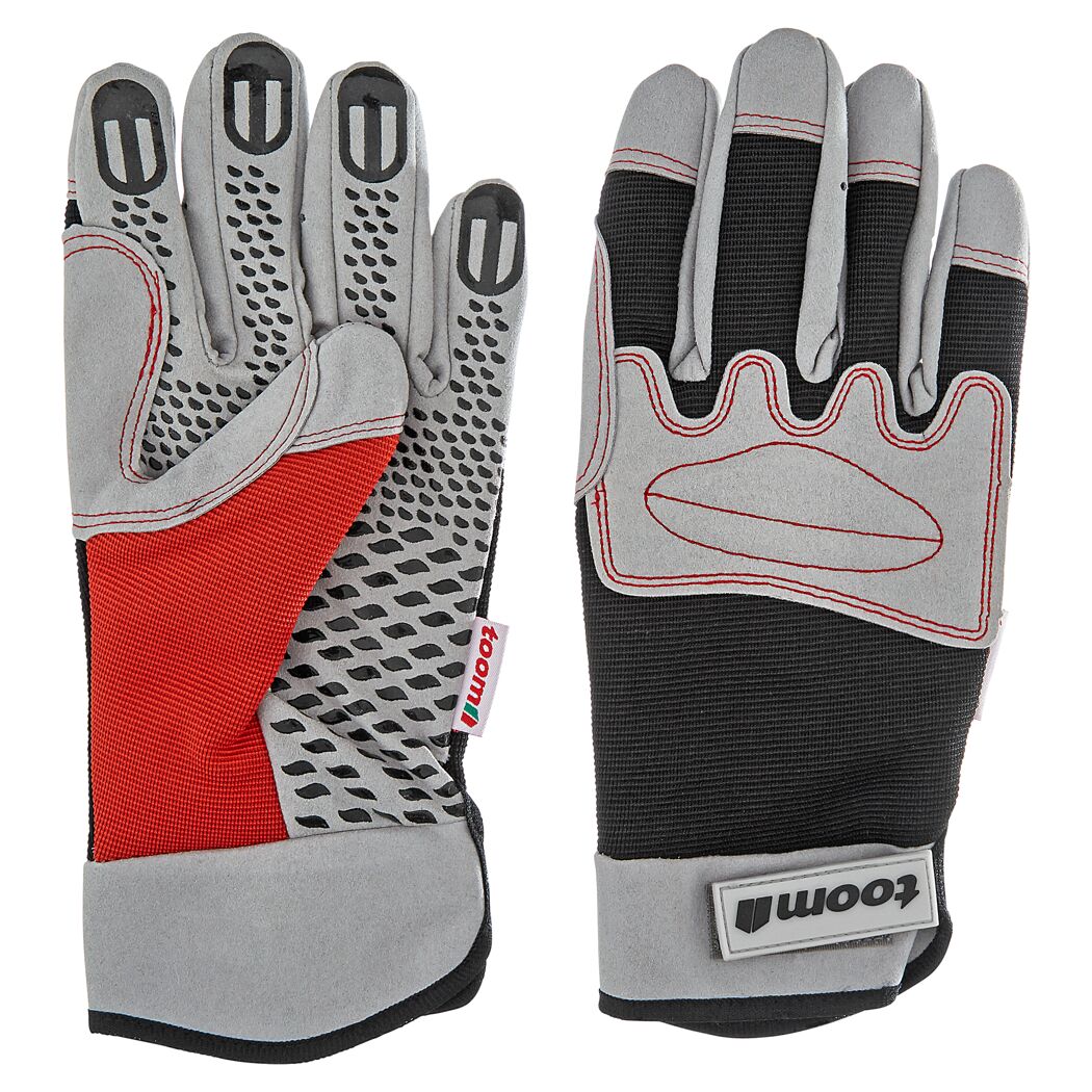 Arbeitshandschuhe mit Grip grau/rot Gr. 10/XL