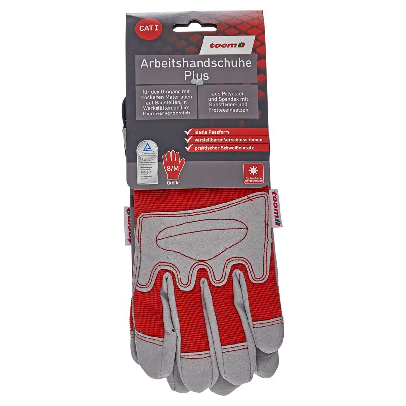 Arbeitshandschuhe Plus rot/grau Gr. 8/M