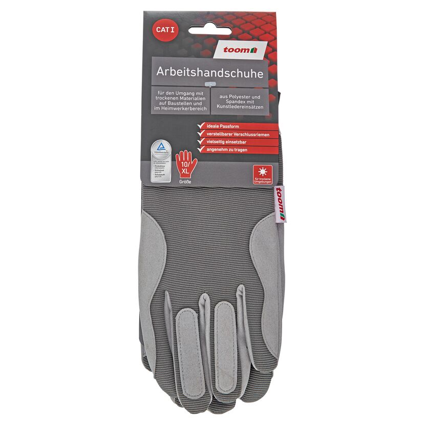 Arbeitshandschuhe grau Gr. 10/XL