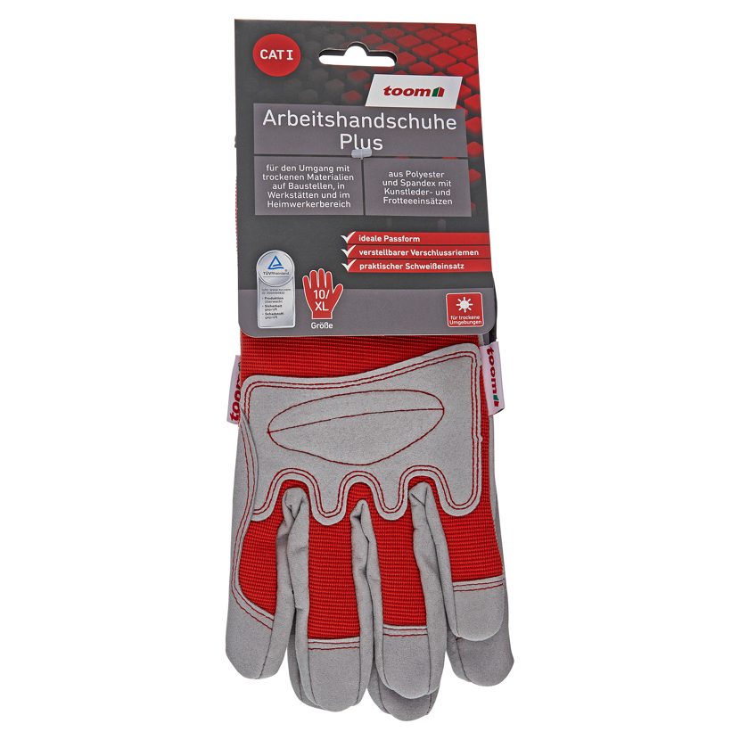 Arbeitshandschuhe Plus rot/grau Gr. 10/XL