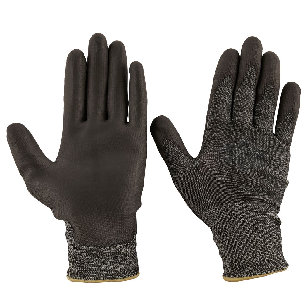 Ein Paar schwarze Schnittschutzhandschuhe
