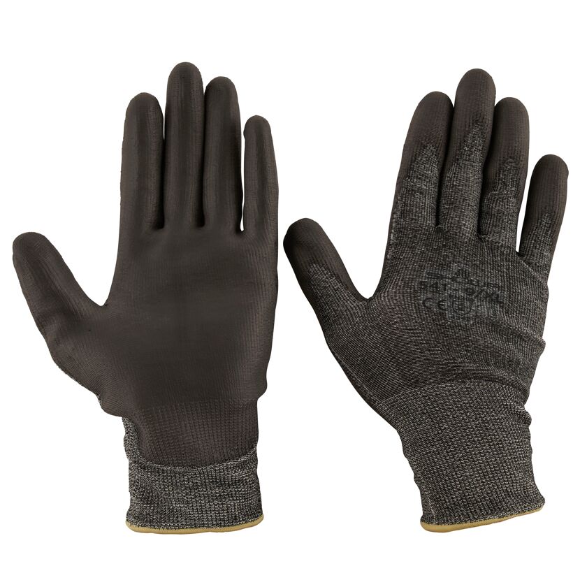 Ein Paar schwarze Schnittschutzhandschuhe