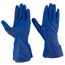 Ein Paar blaue Reinigungshandschuhe