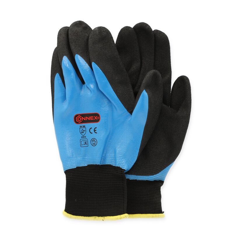 Blau-schwarze Arbeitshandschuhe von Connex