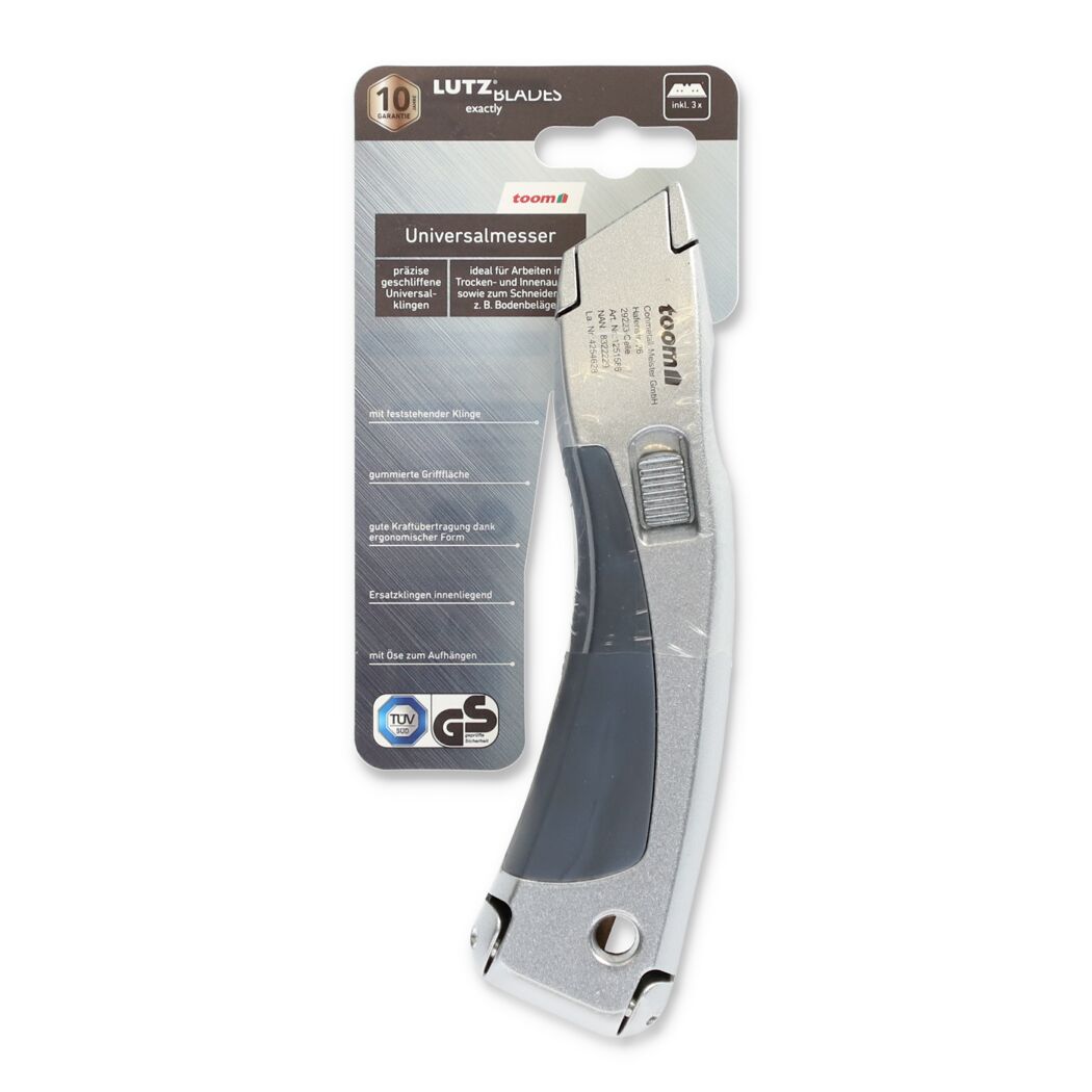 Universalmesser mit Soft-Touch-Griff Metall inkl. 5 Klingen