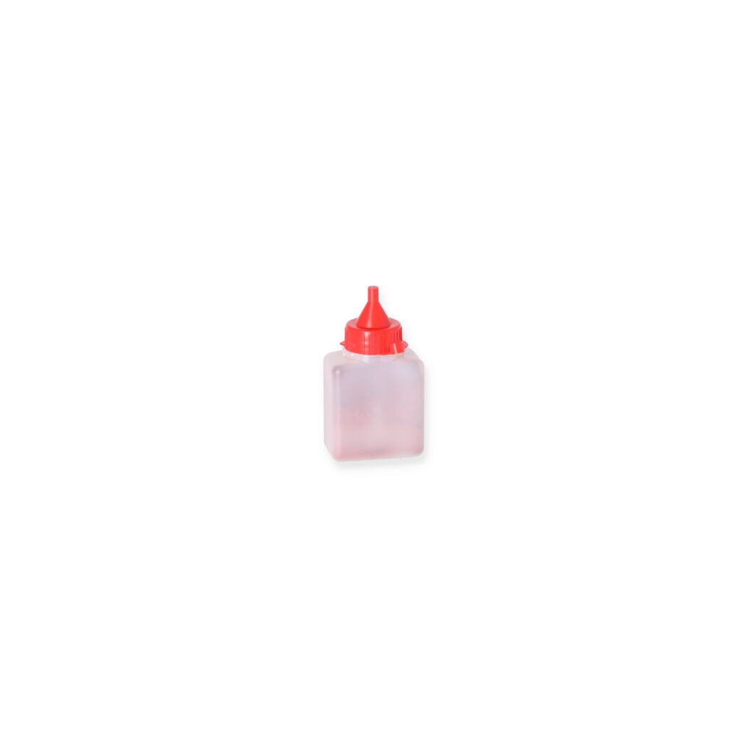 Flasche mit rotem Markierpulver
