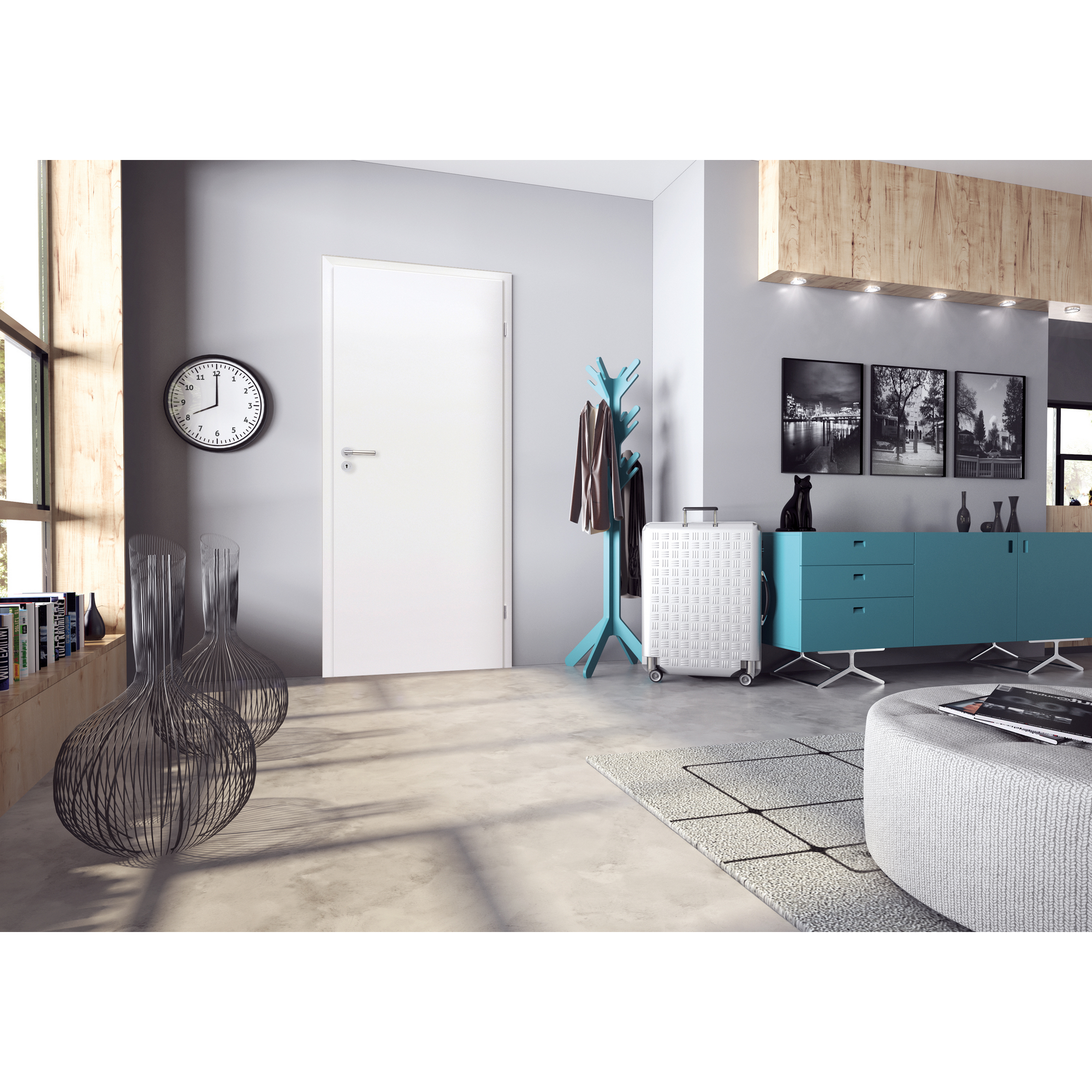 Innentür 'Economy' weiß 198,5 x 61 cm, Rechtsanschlag