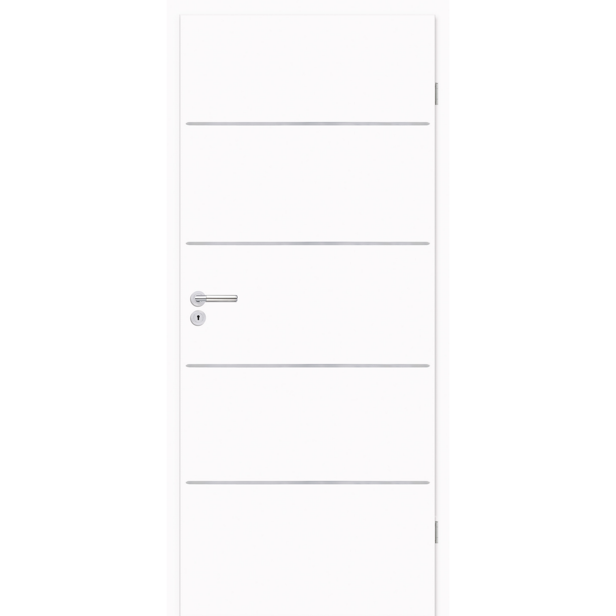 Innentür 'Natura' mit Querstreifen weiß 198,5 x 73,5 cm, Rechtsanschlag