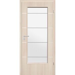 Innentür 'Natura' mit Lichtausschnitt und Querstreifen Akazie hell 198,5 x 61 cm, Rechtsanschlag