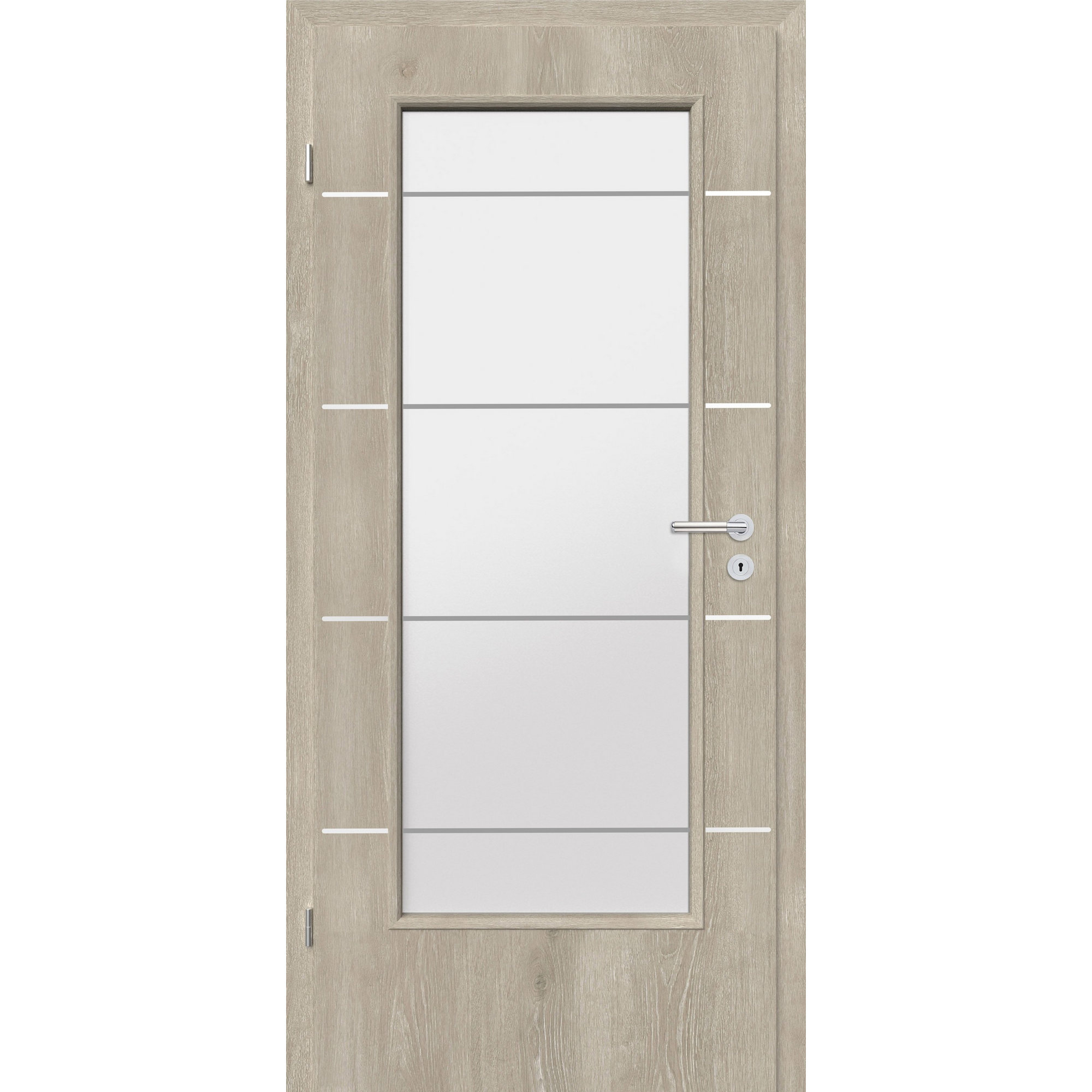 Innentür 'Natura' mit Lichtausschnitt und Querstreifen Kendal Eiche 198,5 x 86 cm, Linksanschlag