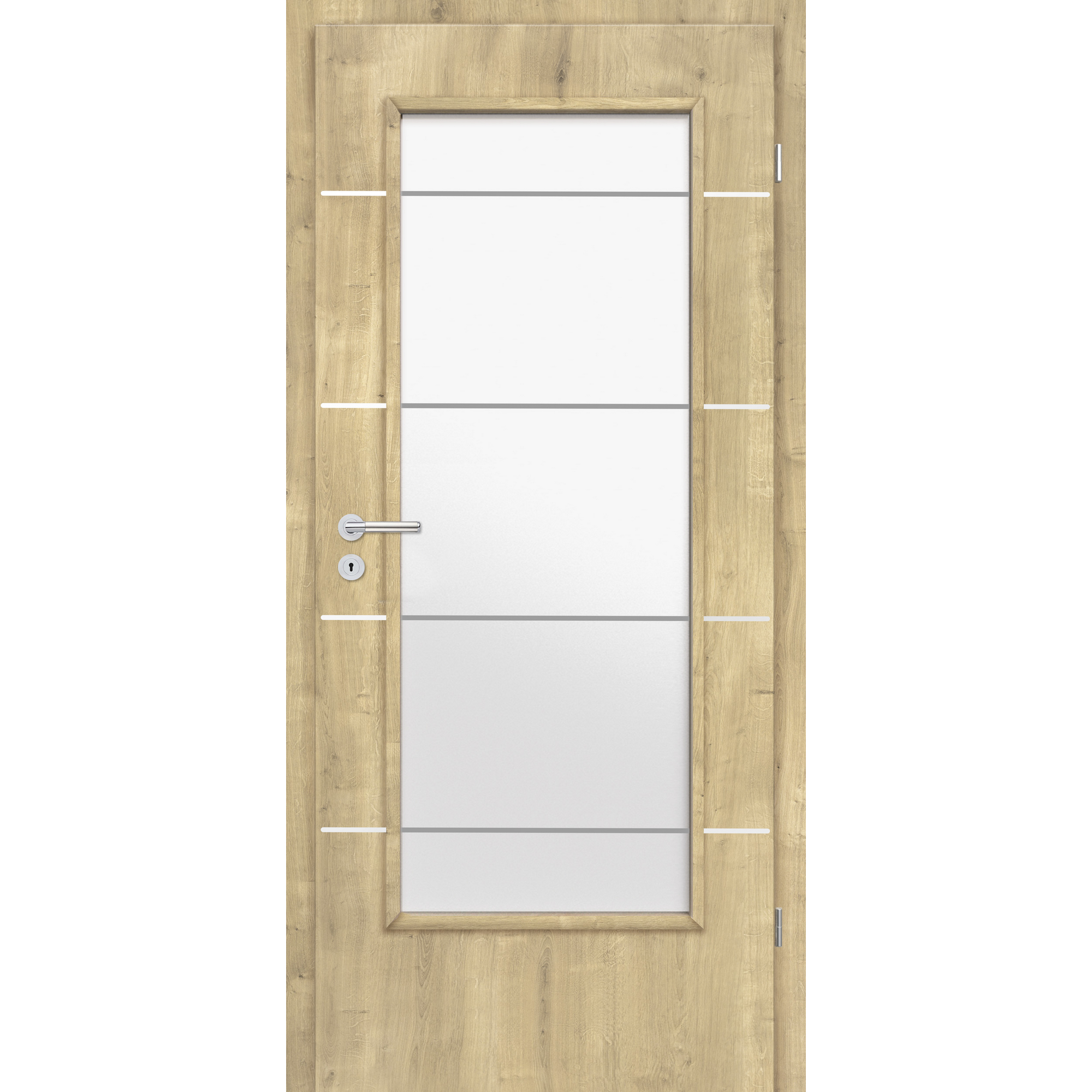Innentür 'Natura' mit Lichtausschnitt und Querstreifen Hamilton Eiche 198,5 x 61 cm, Rechtsanschlag