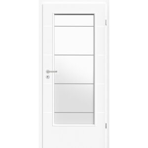 Innentür 'Natura' mit Lichtausschnitt und Querstreifen weiß 198,5 x 73,5 cm, Rechtsanschlag