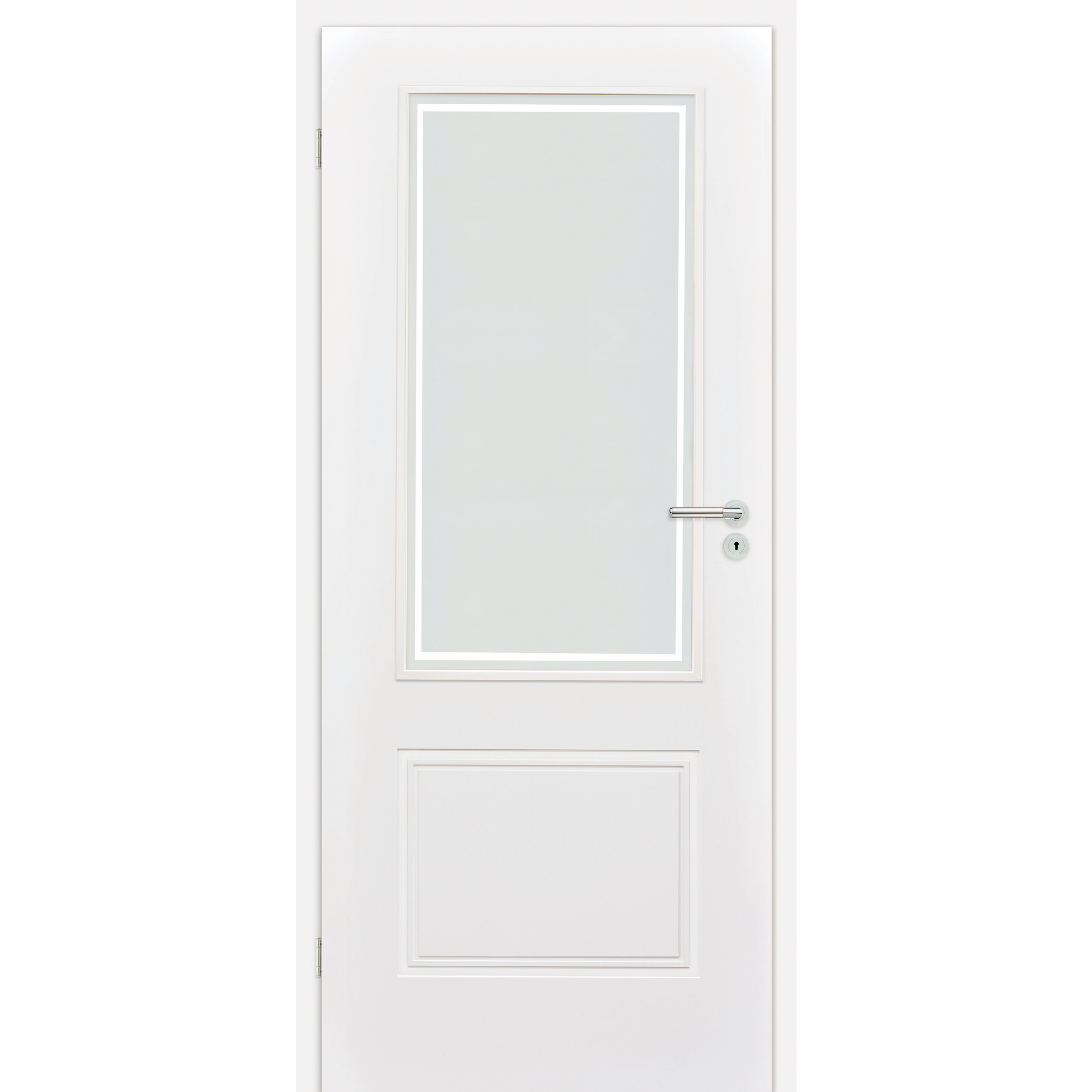 Innentür 'Linea 1.3' mit Lichtausschnitt weiß 198,5 x 86 cm, Linksanschlag