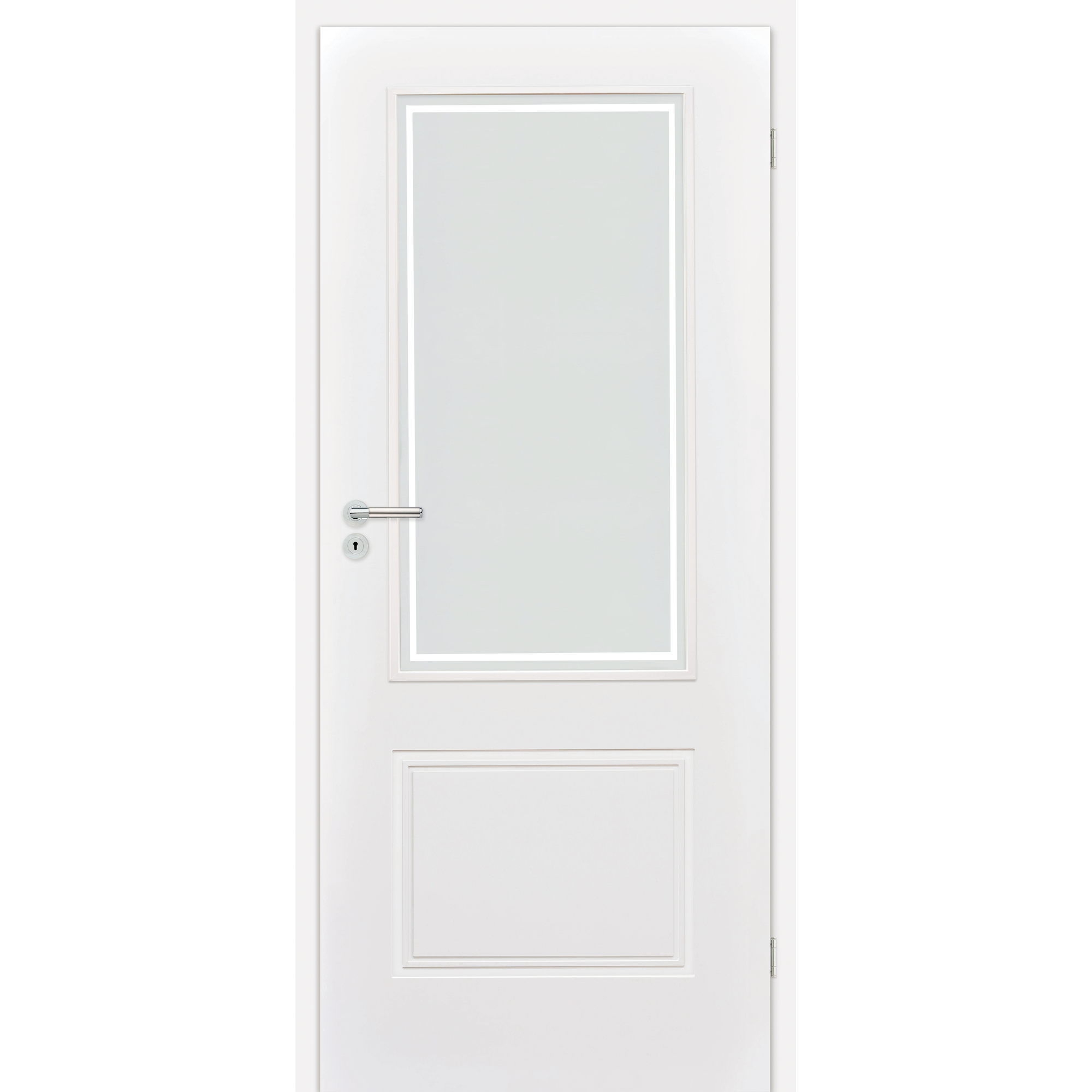 Innentür 'Linea 1.3' mit Lichtausschnitt weiß 198,5 x 86 cm, Rechtsanschlag + product picture