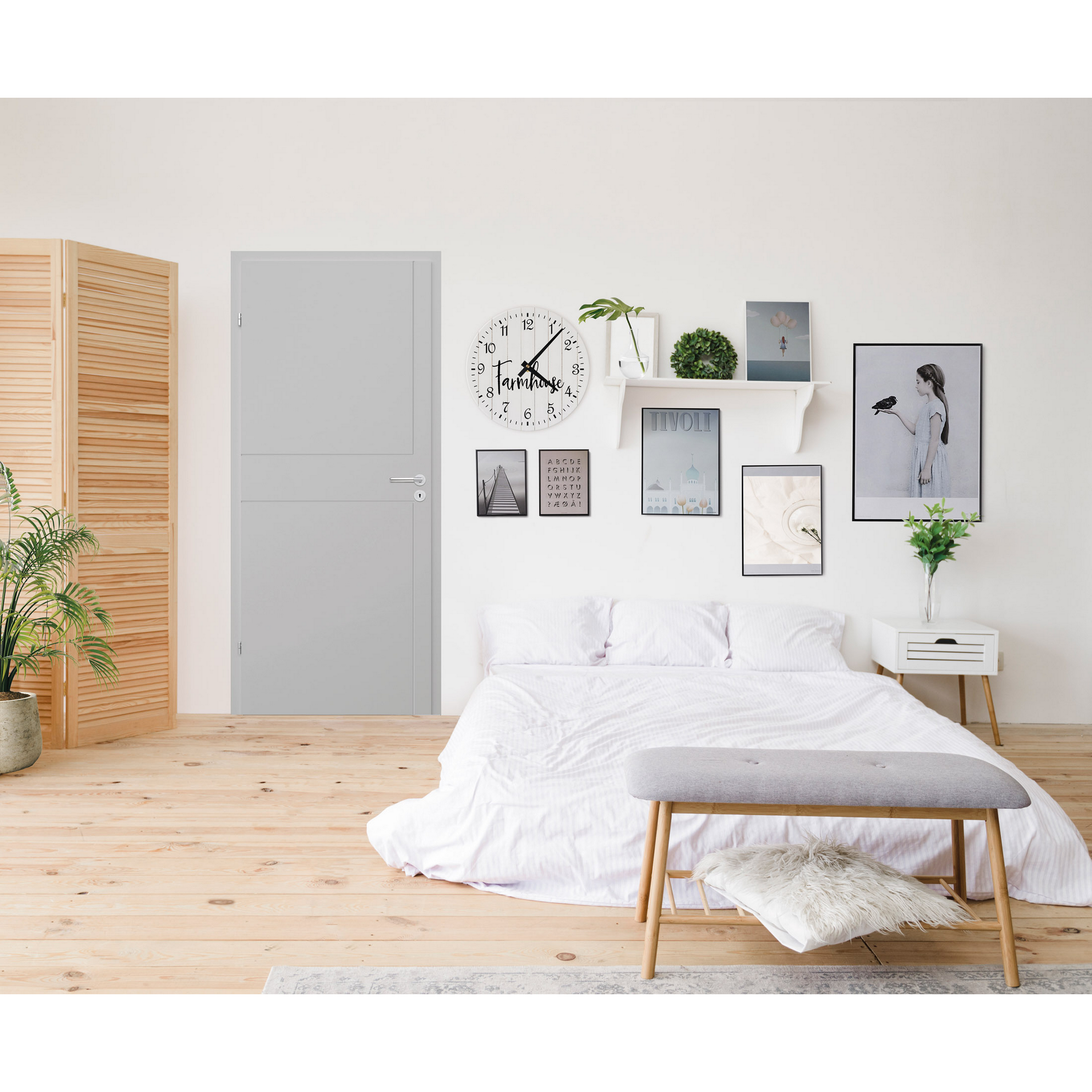 Innentür 'Modern M1' hellgrau 198,5 x 86 cm, Linksanschlag