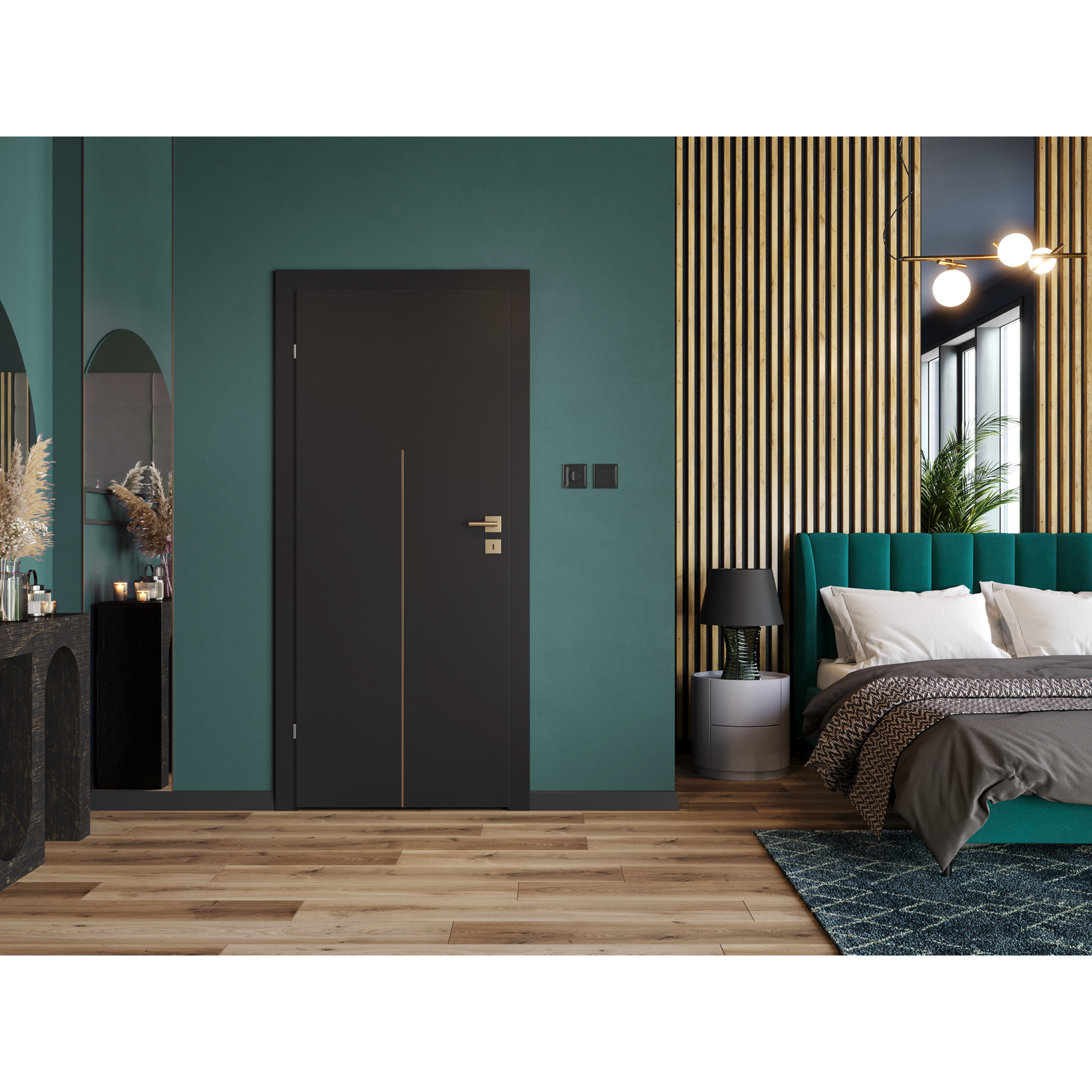 Innentür 'Dark M1' Uni Black 98,5 x 198,5 cm Rechtsanschlag