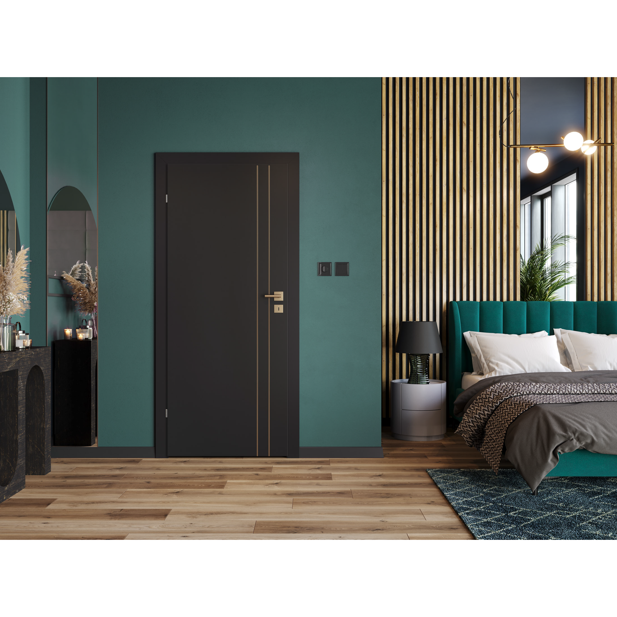 Innentür 'Dark M3' Uni Black 61 x 198,5 cm Rechtsanschlag