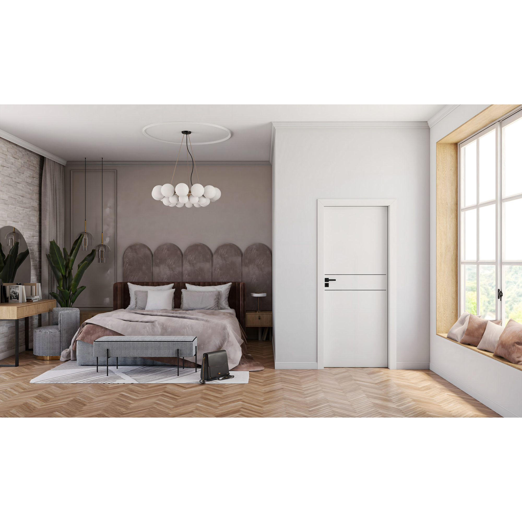 Innentür 'Milk M5' weiss 98,5 x 198,5 cm Rechtsanschlag