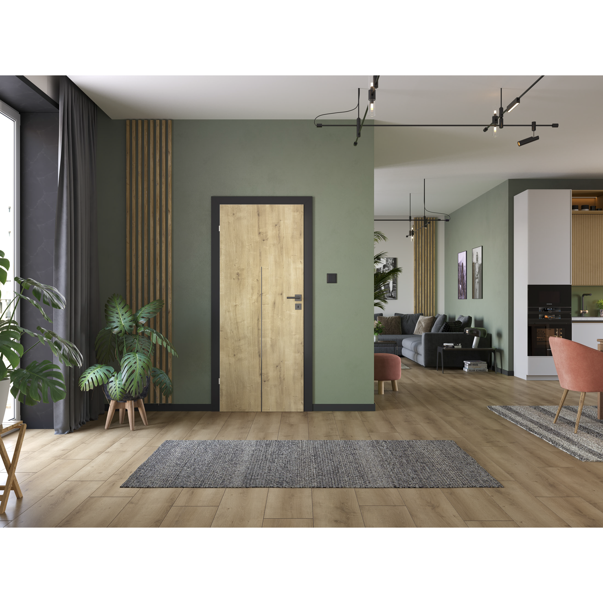 Innentür 'Verti M1' Hamilton Eiche 61 x 198,5 cm Linksanschlag