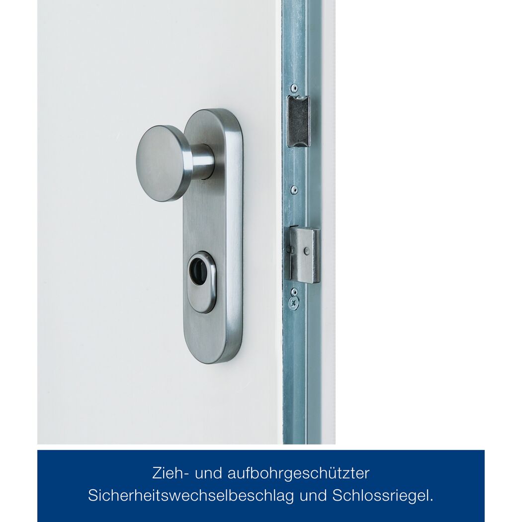 Sicherheits-Nebeneingangstür 'KSI 40' weiß 87,5 x 200 cm, links
